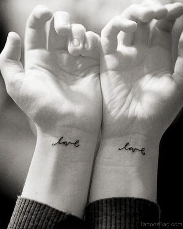 Simply Love Tattoo On Wrist