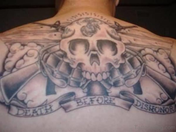 Skull And Banner Tattoo