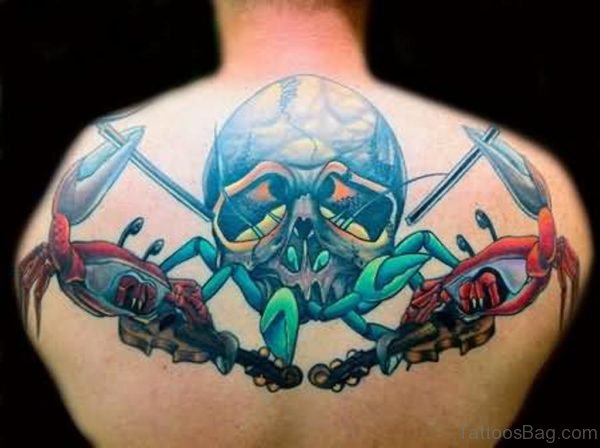 Skull And Crab Tattoo