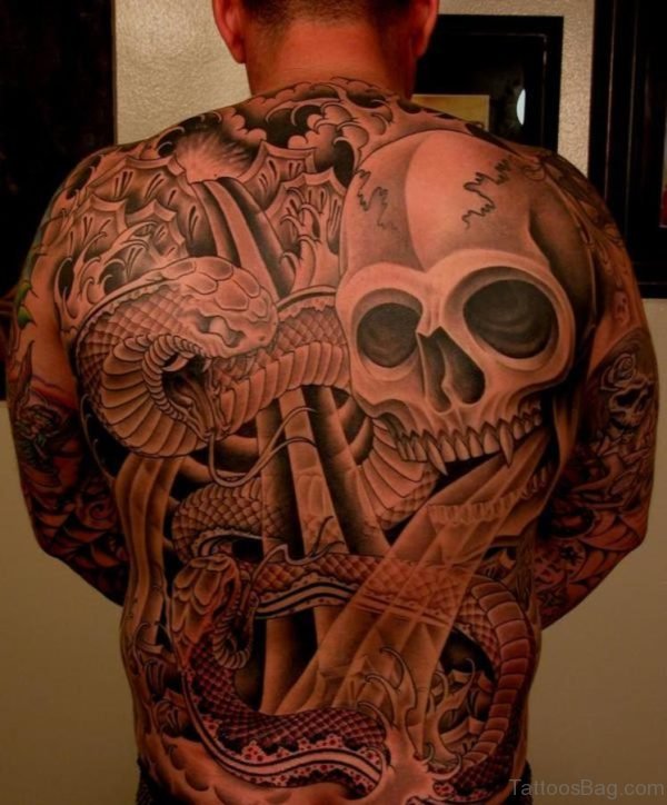 Skull And Dragon Tattoo