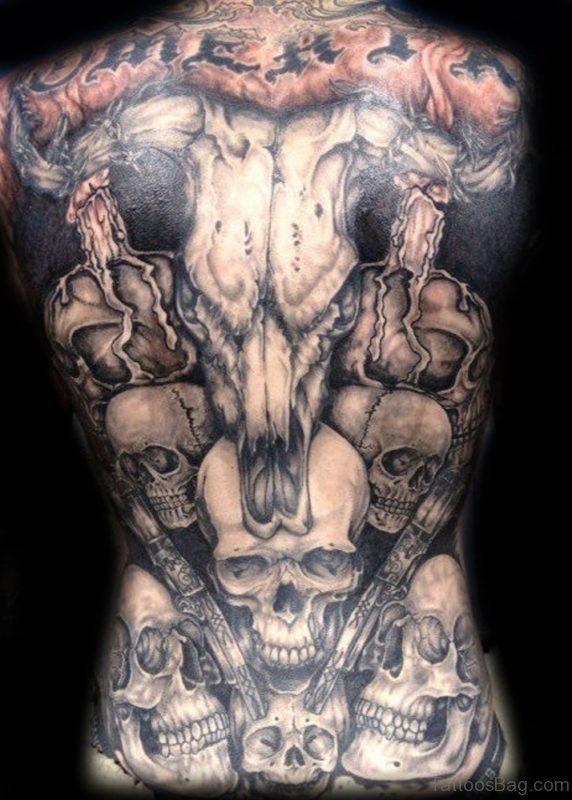 Skull Tattoo Design On Back