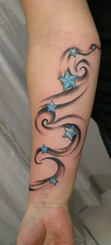 Sky Blue Stars Tattoo