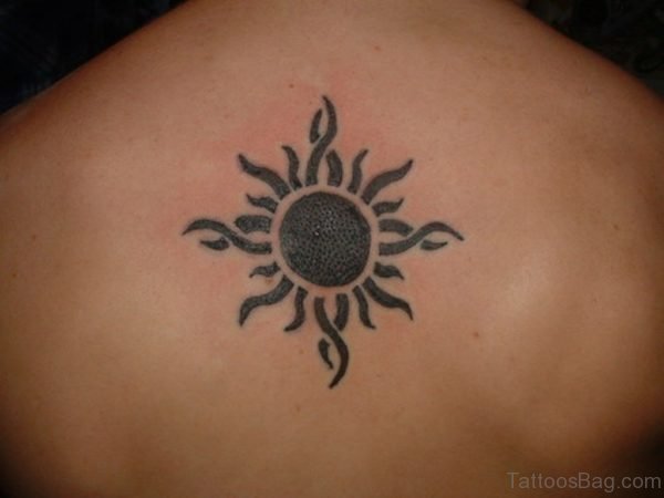 Black Ink Sun Tattoo