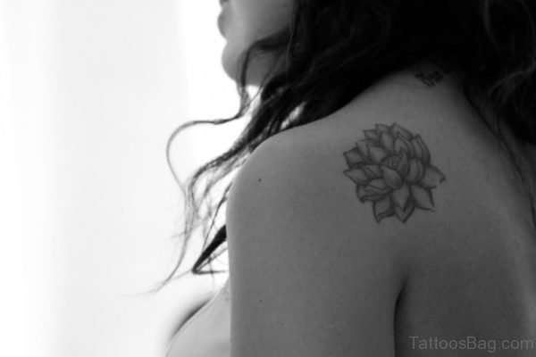 Small Lotus Flower Tattoo On Back
