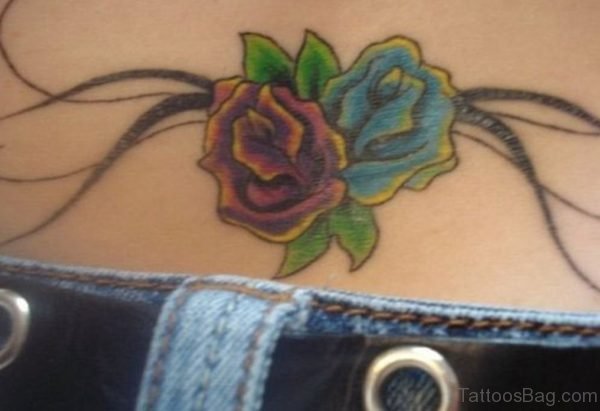 Small Rose Tattoo On Lower Back