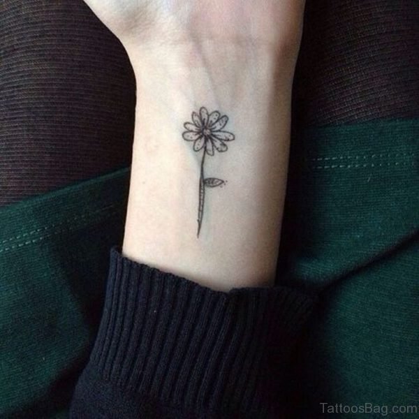 Small Sunflower Tattoo On Wrist