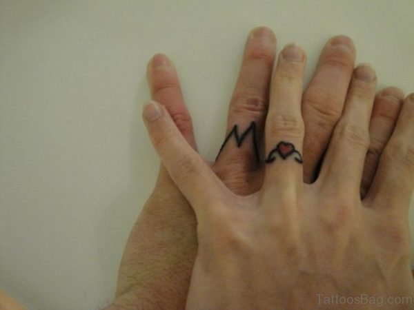 Small heat Tattoo On Finger