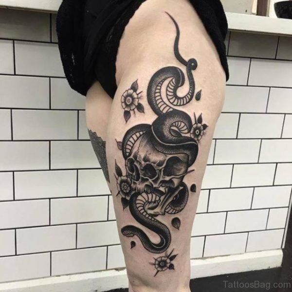 Snake And Skull Tattoo