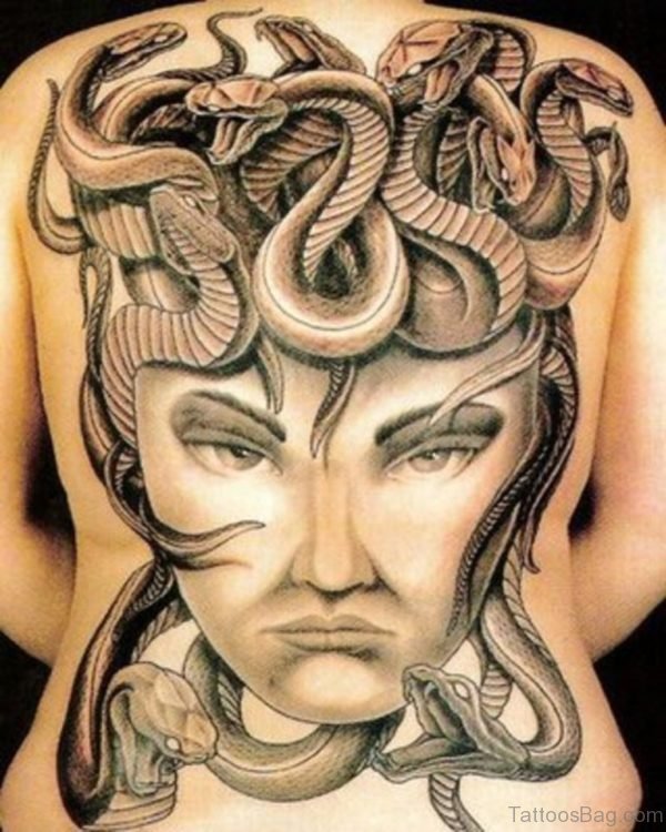 Snakes And  Face Tattoo
