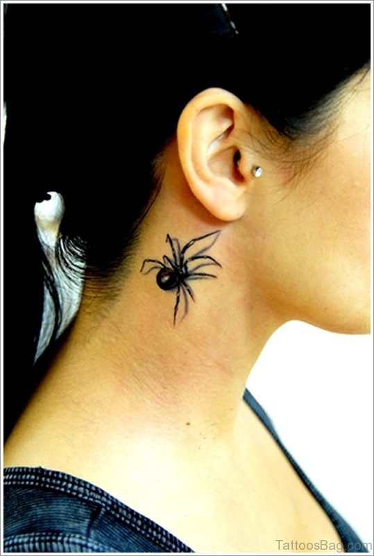 Spider Neck Tattoo Design