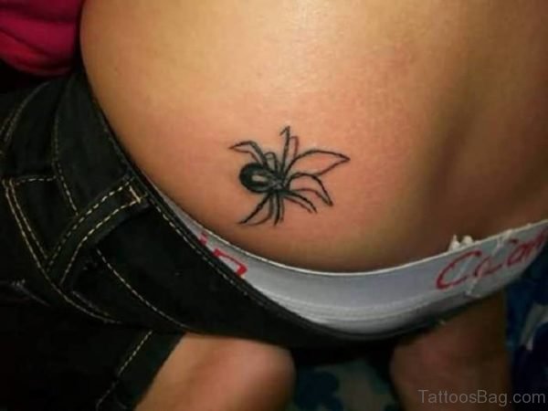 Spider Tattoo On Lower Back