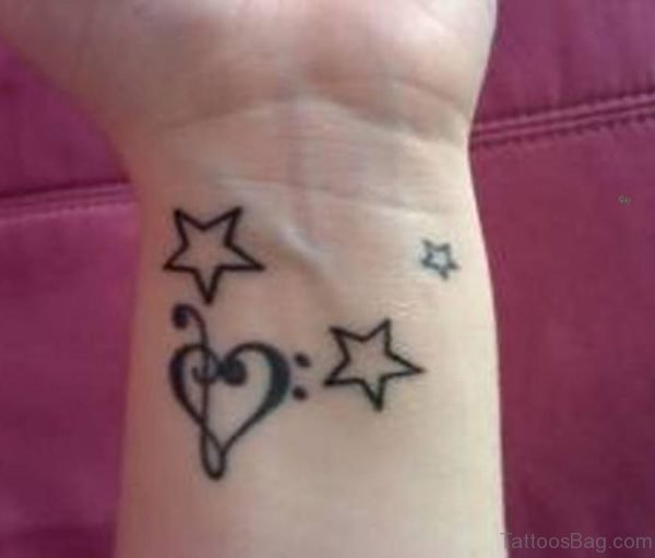 Star And Heart Tattoo