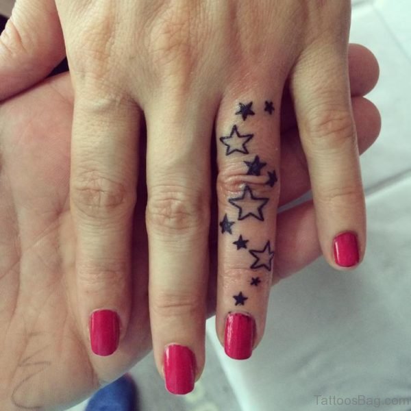 Star Tattoo On Finger 