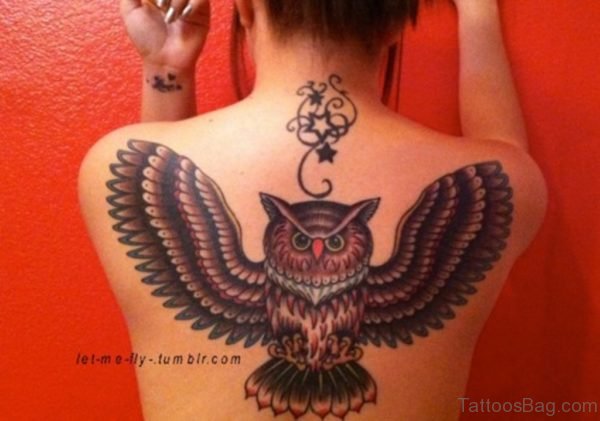 Stars And Owl Tattoo