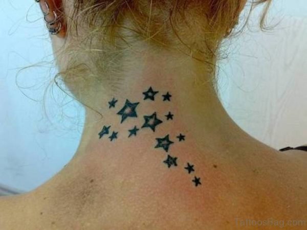 Stars Tattoo On Neck