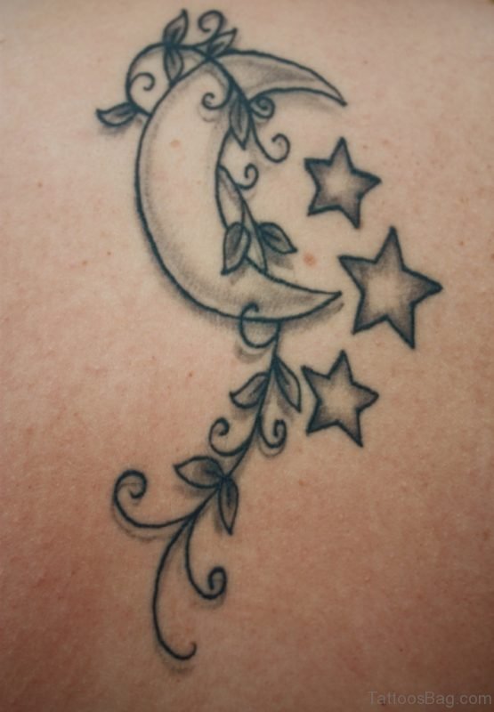Stars With Moon Tattoo