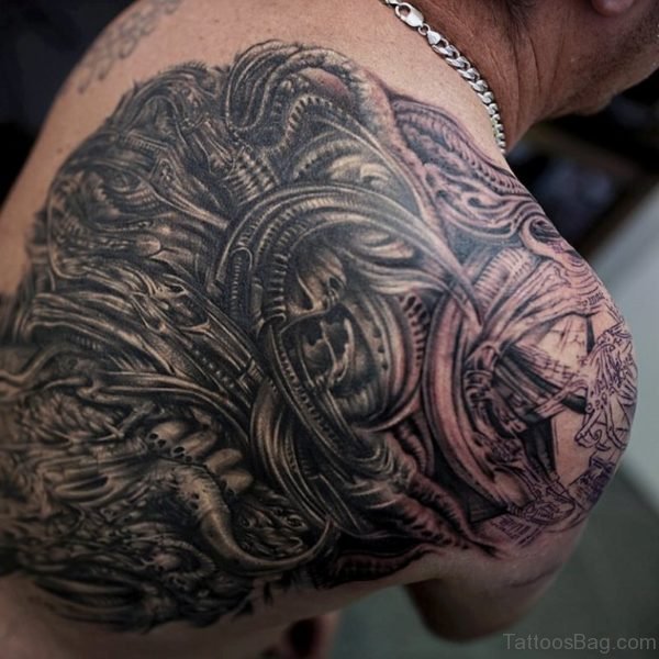 Stunning Biomechanical Tattoo On Back