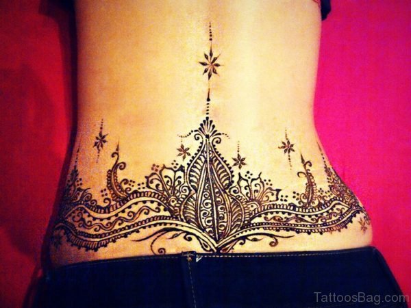 Stunning Henna Tattoo On Lower Back