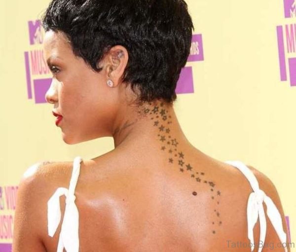 Stunning Stars Tattoo On Back 