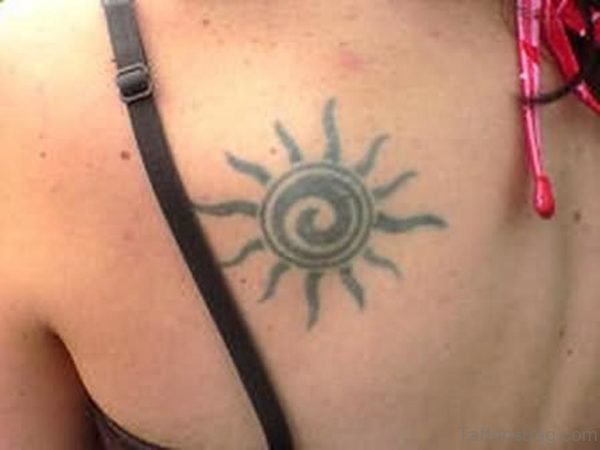 Stunning Sun Tattoo On Back