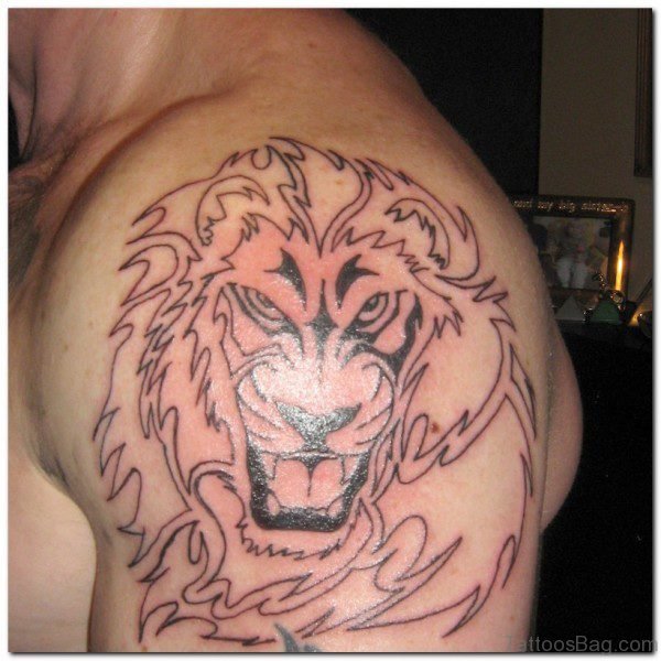 Stunning Tribal Lion Tattoo