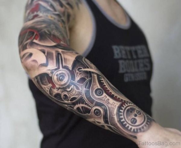 Stylish Bio Mechanical Tattoo