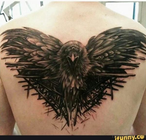 Stylish Crow Tattoo