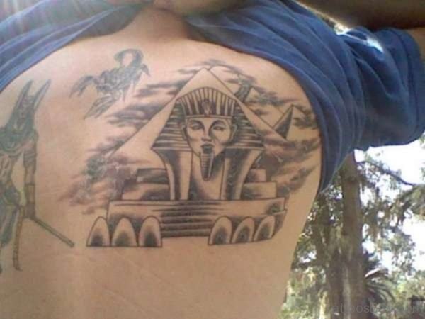 Stylish Egyptian Tattoo On Back