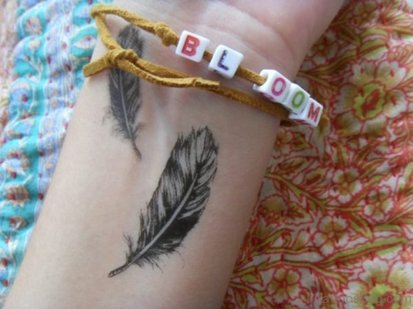 Stylish Feather Tattoo