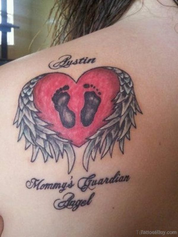 Stylish Heart Tattoo On Back