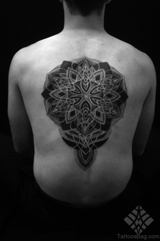 Stylish Mandala Tattoo On Back