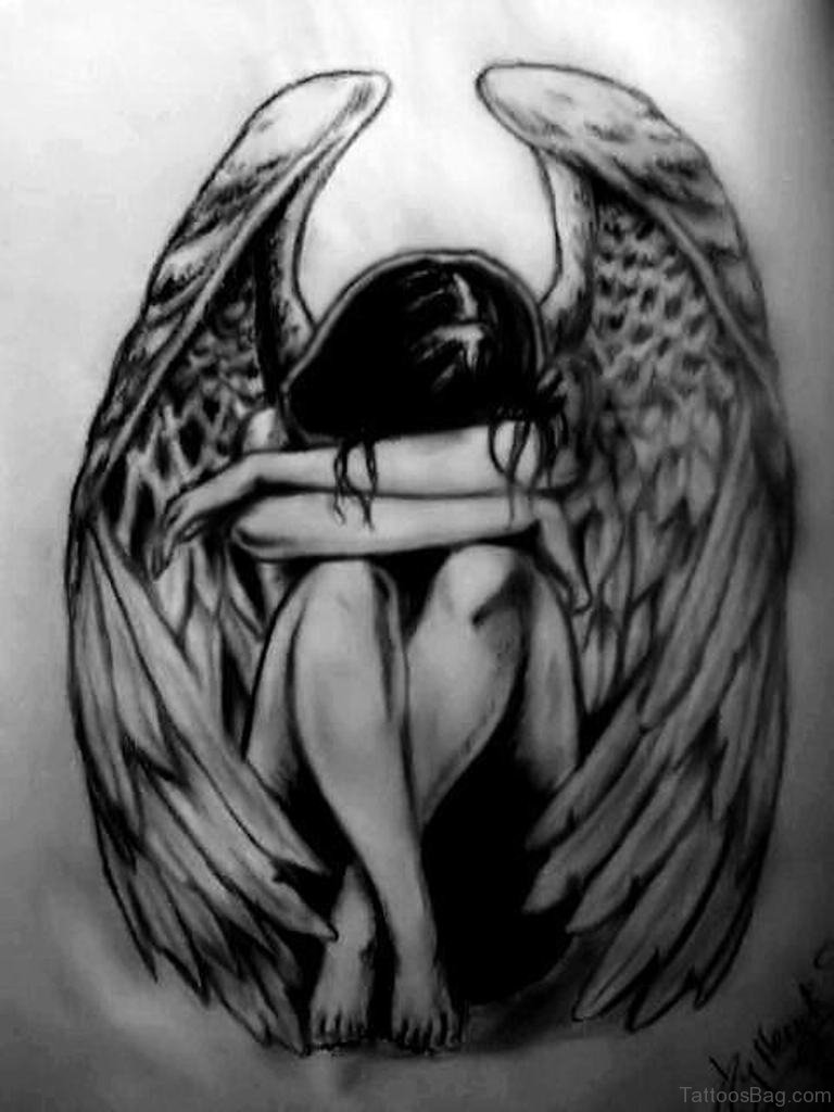51 Prettiest Memorial Angel Tattoos On Back 8892