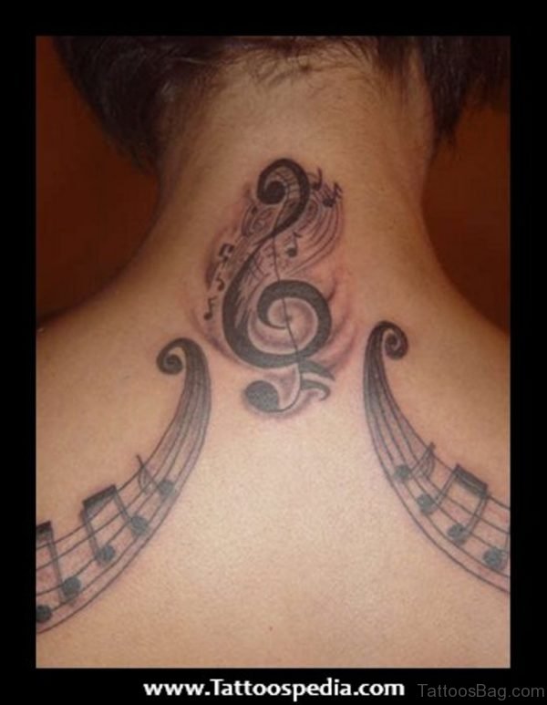 Stylish Musical Symbol Tattoo