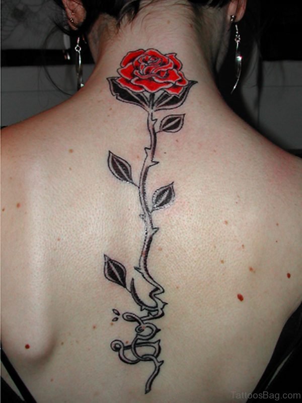 Stylish Rose Flower Tattoo 