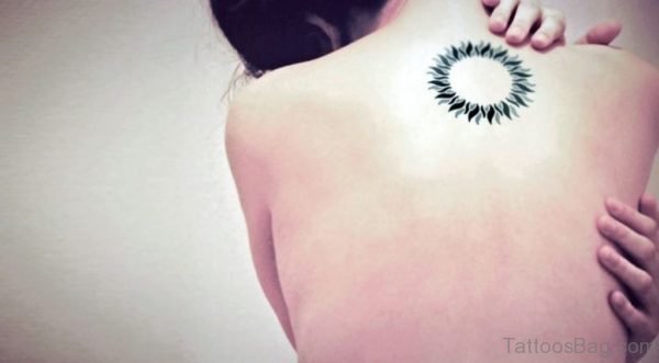 Sun Tattoo Upper Back