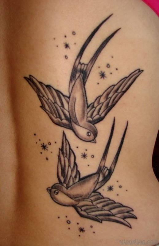 Swallow Tattoo Design On Back