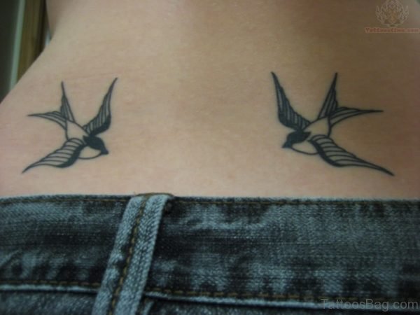 Swallow Tattoos On Lowerback-TB1087
