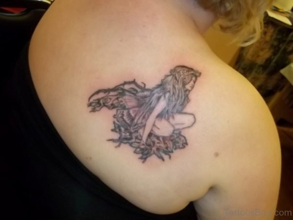 Sweet Angel Shoulder Tattoo Design