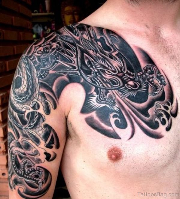 Sweet Black Dragon Tattoo Design