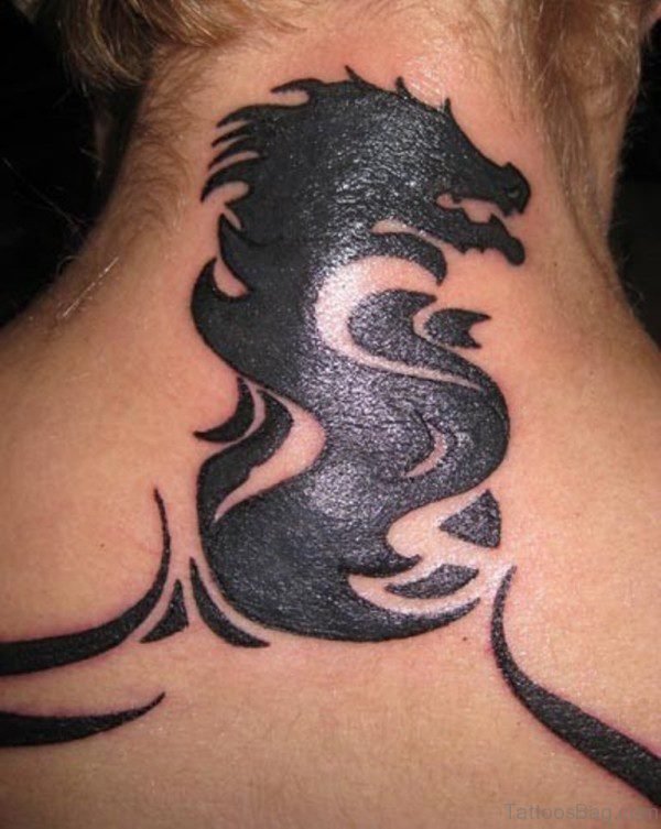 Sweet Dragon Neck Tattoo