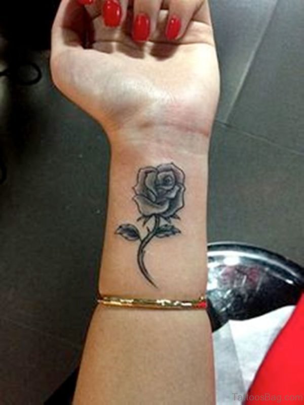 Sweet Rose Tattoo On Wrist