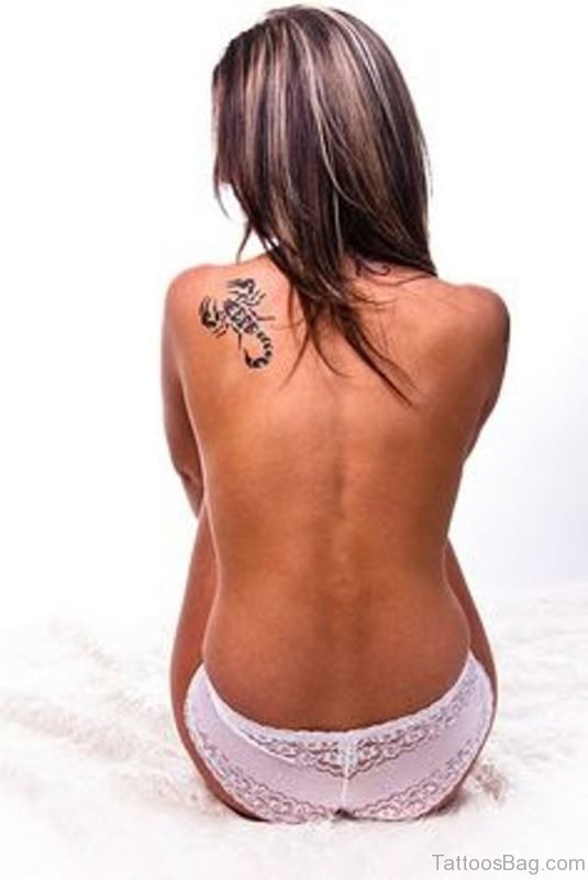 Sweet Scorpion Tattoo On Back