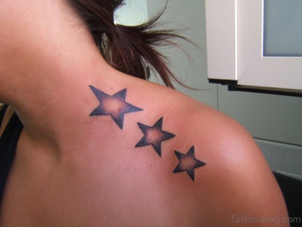 Sweet Star Tattoo On Shoulder