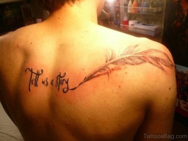 Tell Us A Story Feather Tattoo