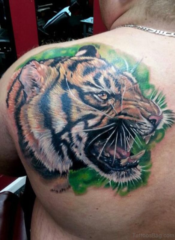 Amazing Tiger Face Tattoo 