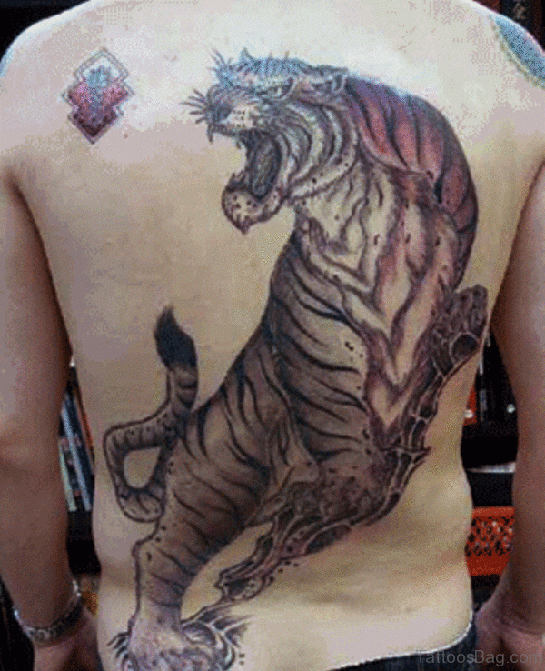 Tiger Full Back Tattoo