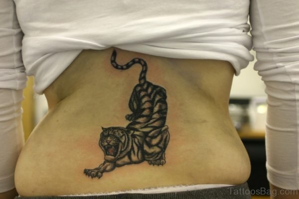 Tiger Tattoo Design On Lower Back