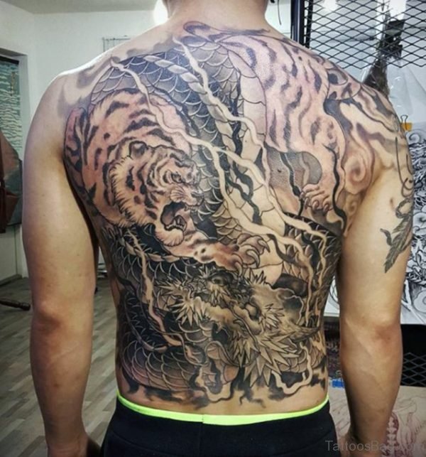 Tiger Tattoo Design On Full Back