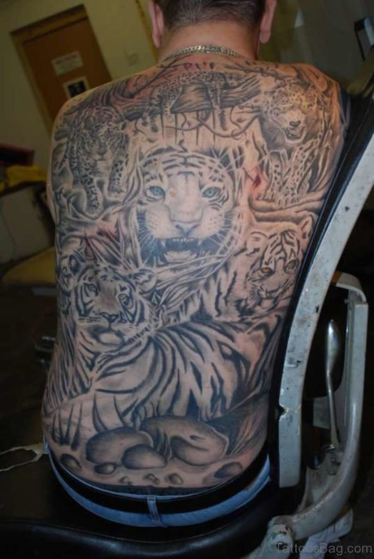 Tiger Tattoo On Full Back