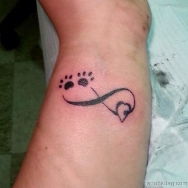Tiny Heart Paw Tattoo